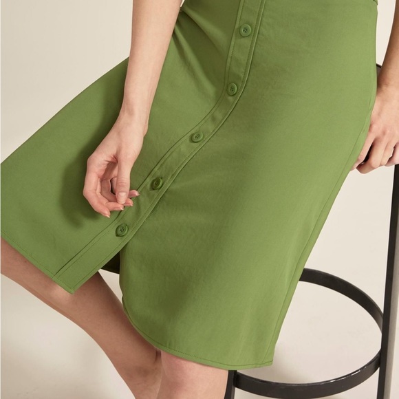 Everlane Japanese GoWeave Button Down Front Swing Skirt - Picture 11 of 11